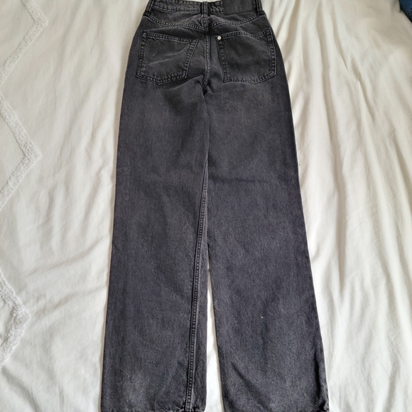 High-Rise Wide Leg Jeans in Washed Black - Picture 2 of 3
